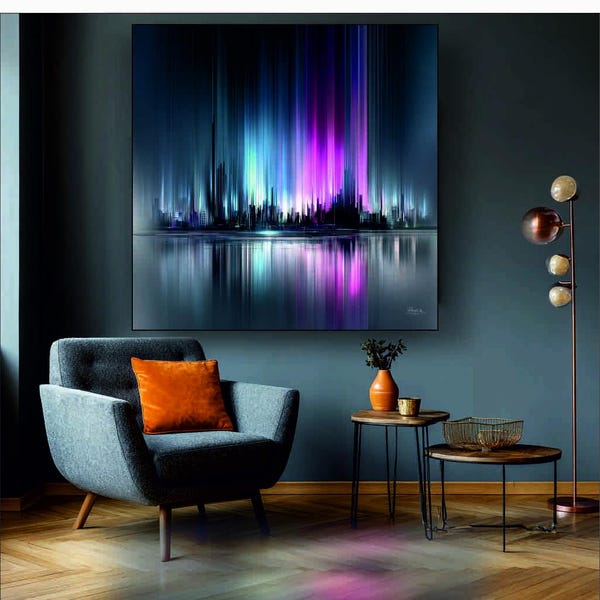 Animated City Lights LED Lightbox: Dynamic Skyline Wall Art
