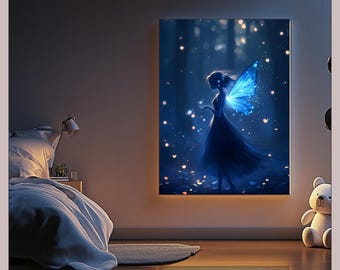 Fairy Wings Backlit Lightbox: Dimmable LED Wall Art with Remote