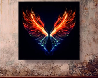 Animated Angel Wings LED Lightbox: Colorful Fantasy Wall Decor