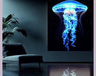 Animated Jellyfish LED Lightbox: Ocean-Themed Moving Wall Art