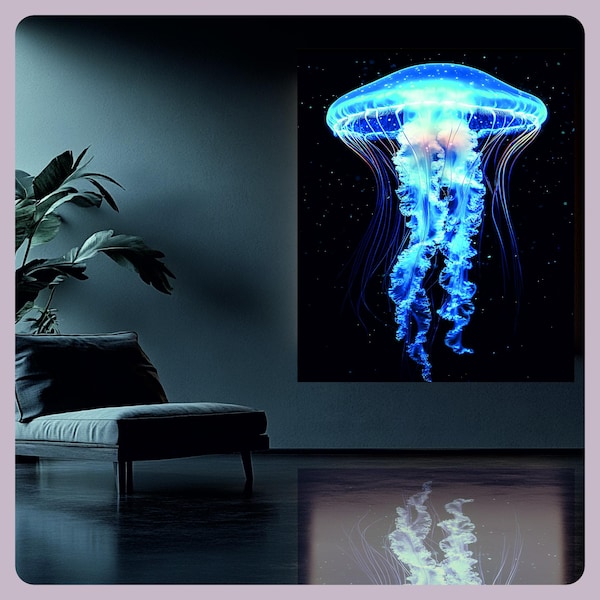 Animated Jellyfish LED Lightbox: Ocean-Themed Moving Wall Art