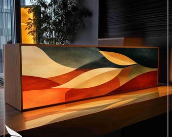 Double-Sided LED Lightbox: Pastel Abstract Scandinavian Desk Lamp