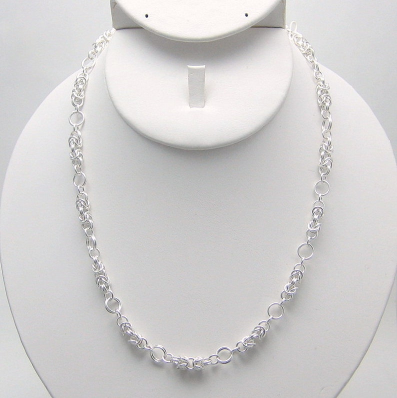 Sterling Silver Chainmaille Necklace Chain Necklace Maille Etsy