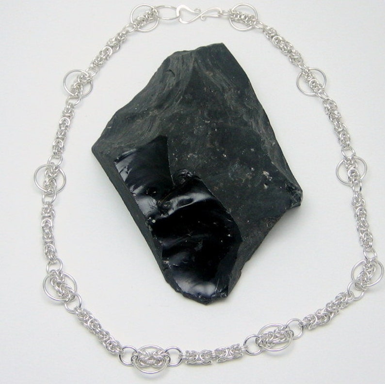 18 to 20 Inch Silver Chain Sterling Silver Chainmaille Necklace