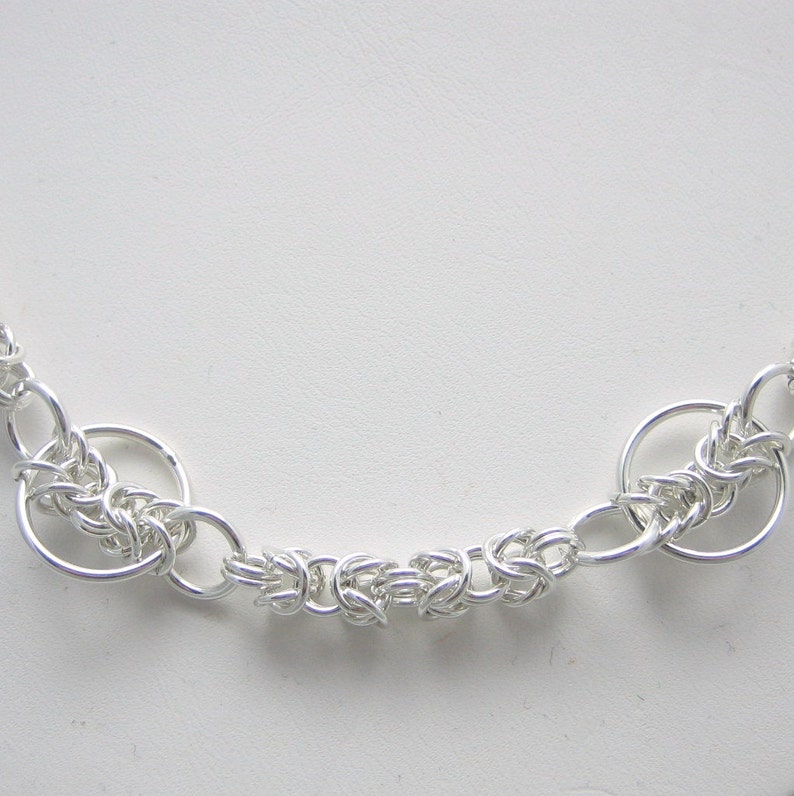 18 to 20 Inch Silver Chain Sterling Silver Chainmaille Necklace