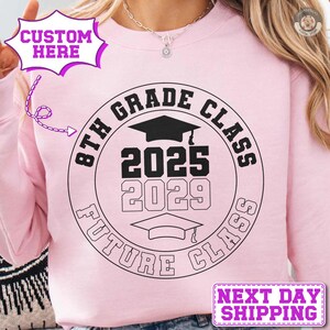 Personalized Class of 2025 Shirt, Graduation Shirt, Custom Senior Shirt, Senior Graduate Sweatshirt, College Sweatshirt, Custom Name Hoodie