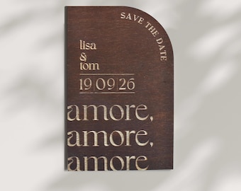 Save the Date cards, wedding invitations made of wood, high-quality wedding invitations, personalized invitations, laser cut, engraved