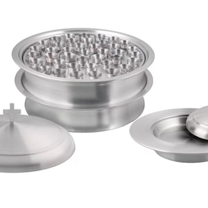 Communion Ware Set – 2 Holy Wine Serving Trays with Lids, 2 Stacking Bread Plates with Lids 80 Stainless Steel Cups | Matte & Mirror Finish