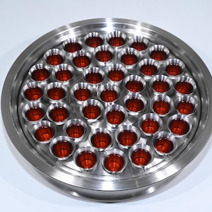 Communion Wine Serving Tray with 40 Cups - Stainless Steel Holy Communion Tray Set - Wine Cups for Church Supplies - Wine Tray - Wine Cups