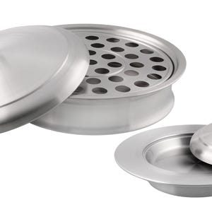 Communion Tray Set Holy Wine Serving Tray with Lid & Stacking Bread Plate with Lid for First Communion Church Supplies - Stainless Steel