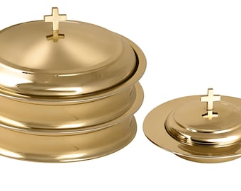Communie wijndienbladenset roestvrijstalen stapelbaar broodbord eucharistieset voor de kerk