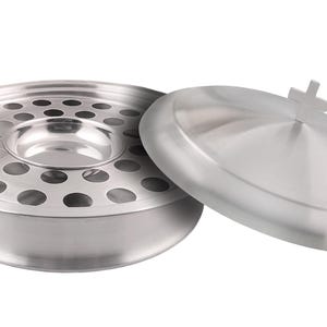 Communion Ware 1 Wine Tray with Center Bread Plate & Cover | 32 Cup Capacity | Stainless Steel – Matte/Mirror Finish