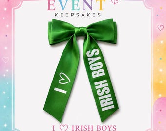 I LOVE IRISH BOYS| Niall Horan inspired Concert Hair Bow | Niall Horan Fan Gift | Concert Hair Accessory | Niall Horan Dinner Party Keepsake