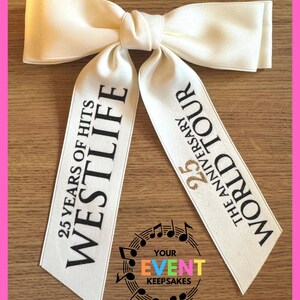 Westlife The Anniversary Tour inspired Custom Hair Clip Bow CREAM