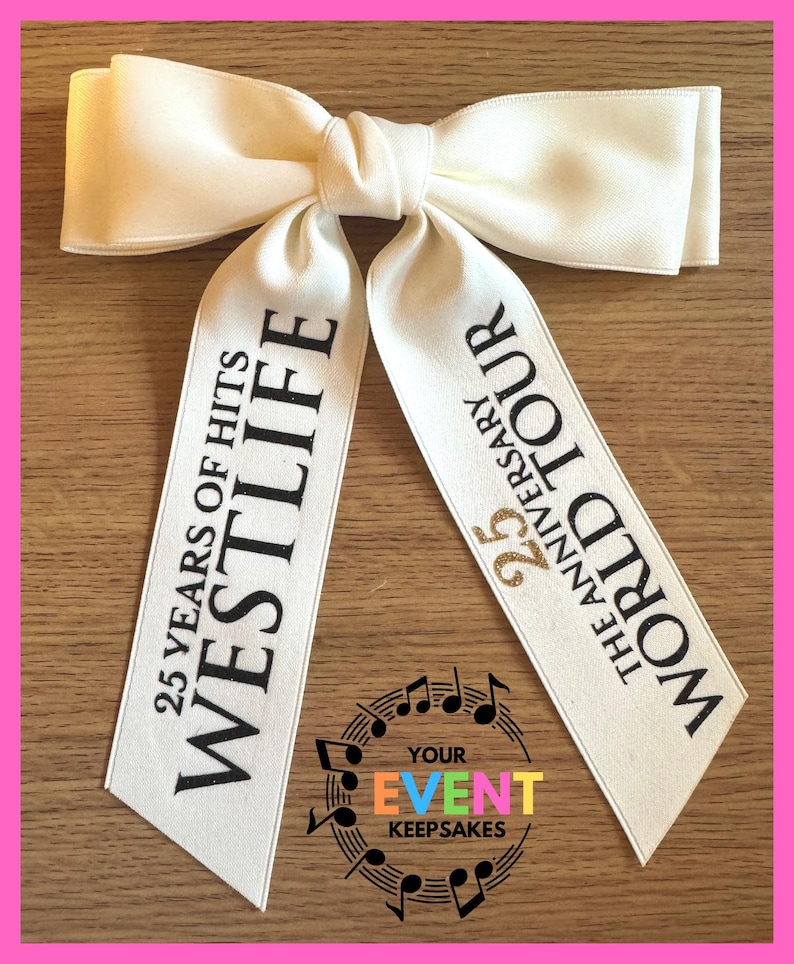 Westlife The Anniversary Tour inspired Custom Hair Clip Bow CREAM