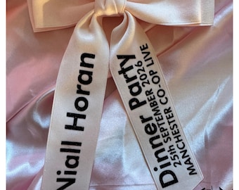 Niall Horan Inspired Satin Bow Hair Clip | Dinner Party Tour Keepsake | Personalised Concert Bow