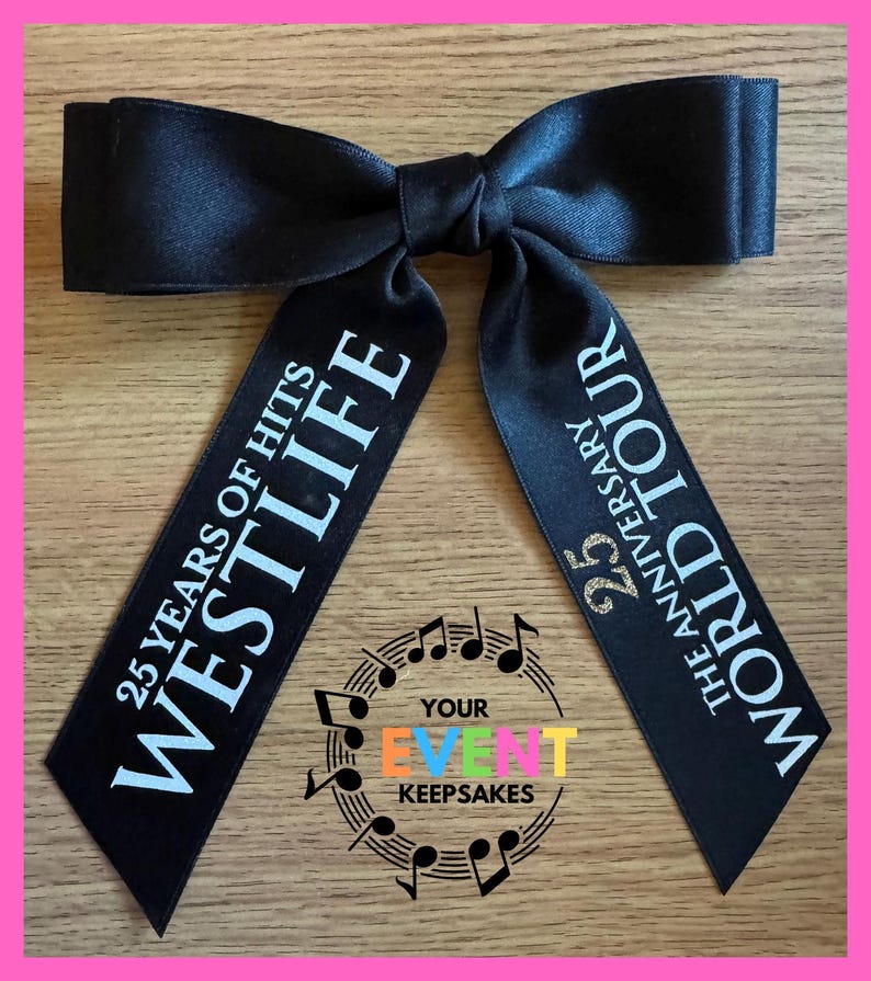 Westlife The Anniversary Tour inspired Custom Hair Clip Bow BLACK
