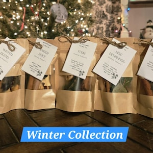 Conjunto de 5 difusores de inverno para casa Simmer Pot, com ingredientes de origem local.