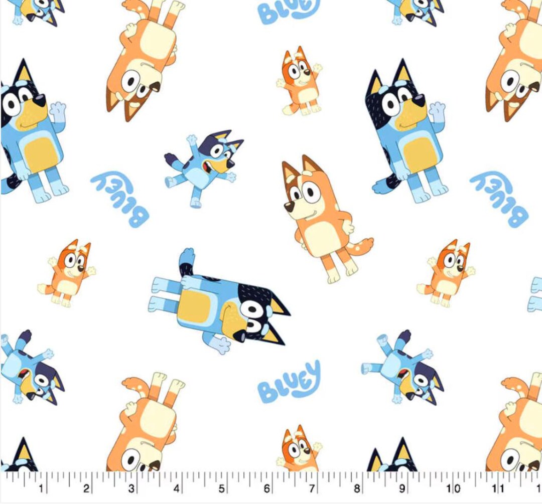 Bluey Cotton Fabric, Bluey, Bluey and Bingo Fabric, Fabric by the Yard ...