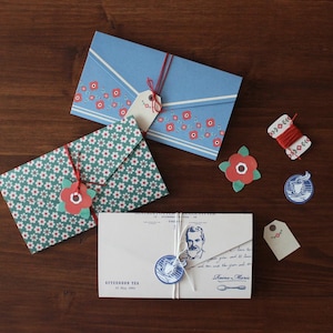 Juego de cartas DIY con flores provenzales y accesorios / Juego de sobres para escribir cartas / Rosa provenzal / Amapolas / Té de la tarde / Papelería coreana