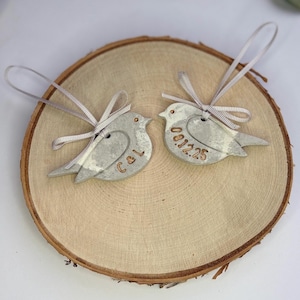 Marble Clay Wedding Love Birds - 9th Anniversary Clay keepsake