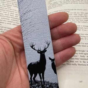 Textured Stag Deer Bookmark, Textured Deer Gift, Wildlife, Woodland, Handmade Bookmark, Textured Bookmark, Unique Design, Book Lovers