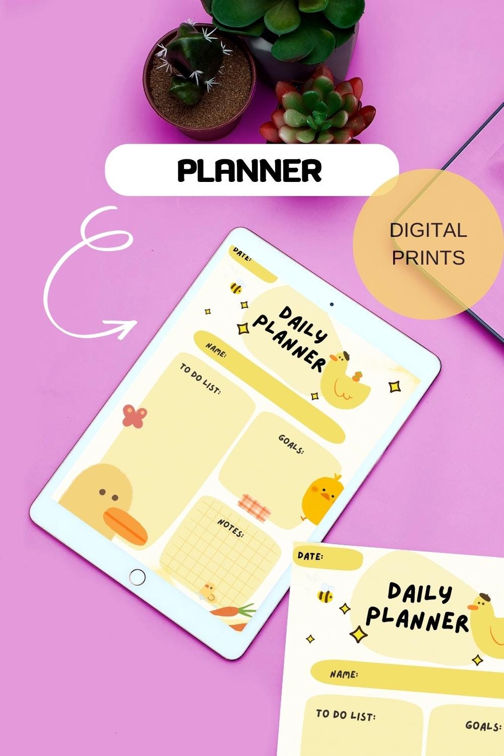 Duck Daily Planner Printable, Bird Design (digital Download - Etsy