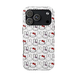 Funda de teléfono Kwaii Miffy Hello Kitty para iPhone 17, 16, 15, 14, 13, 12, 11 Plus Pro Max, Samsung Galaxy S25, S24, S23, S22, S21 Ultr imagen 1