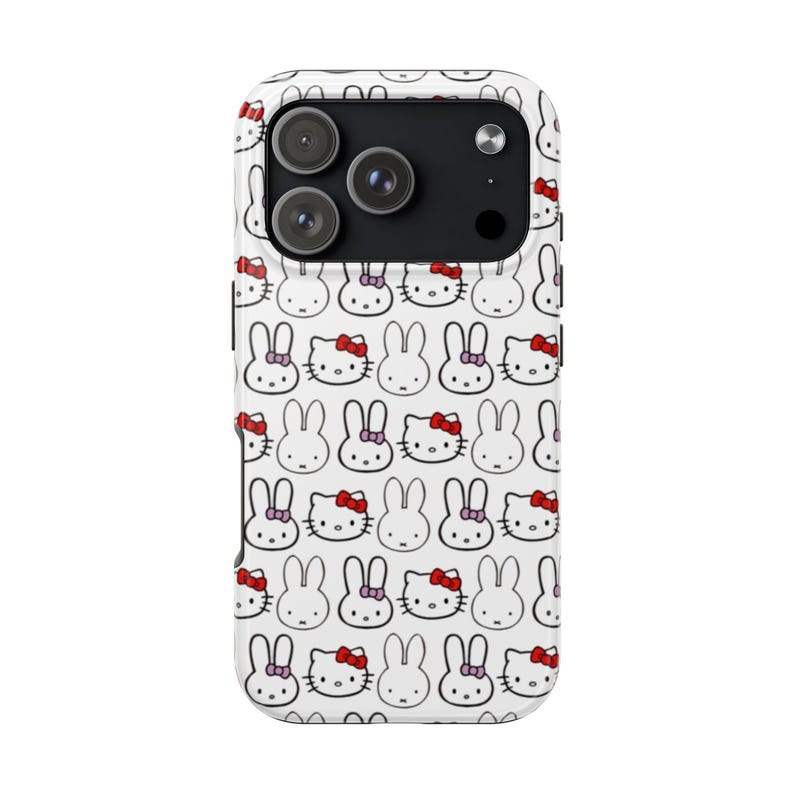 Funda de teléfono Kwaii Miffy Hello Kitty para iPhone 17, 16, 15, 14, 13, 12, 11 Plus Pro Max, Samsung Galaxy S25, S24, S23, S22, S21 Ultr imagen 1