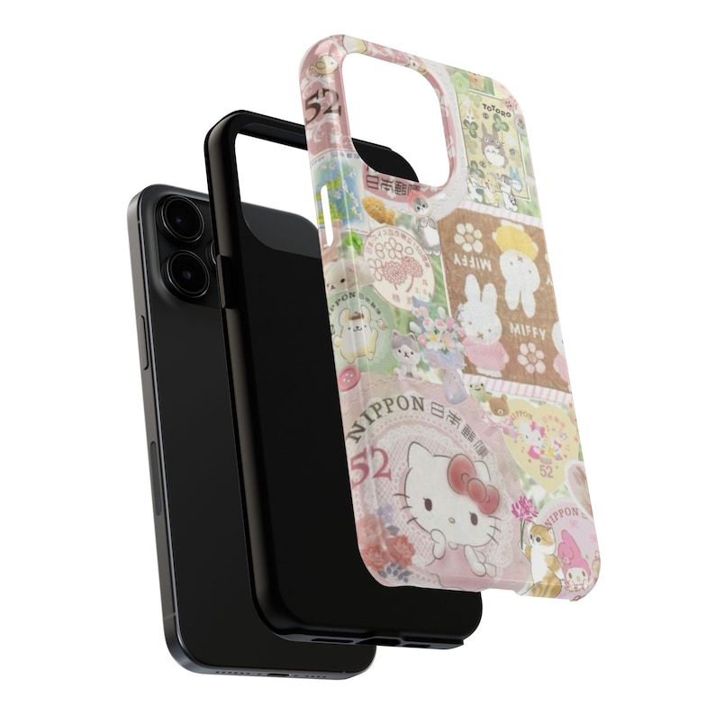 Kawaii Phone Case, Cute Bunny Pink iPhone Samsung Case, Anime Girl Art, Kawaii Hello Kitty Style Case, Japanese Kawaii Phone Case image 7