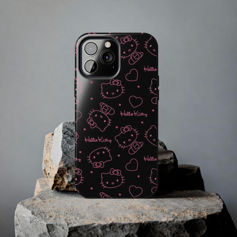 Kawaii Phone Case, Cute Bunny Pink iPhone Samsung Case, Anime Girl Art, Kawaii Hello Kitty Style Case, Hello Kitty Phone Case image 4