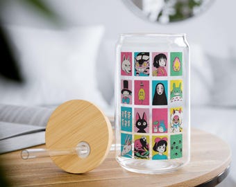 Studio Ghibli Glasbecher | Für den täglichen Gebrauch | Bambus Deckel