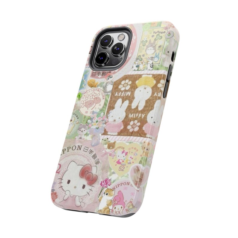 Kawaii Phone Case, Cute Bunny Pink iPhone Samsung Case, Anime Girl Art, Kawaii Hello Kitty Style Case, Japanese Kawaii Phone Case image 5