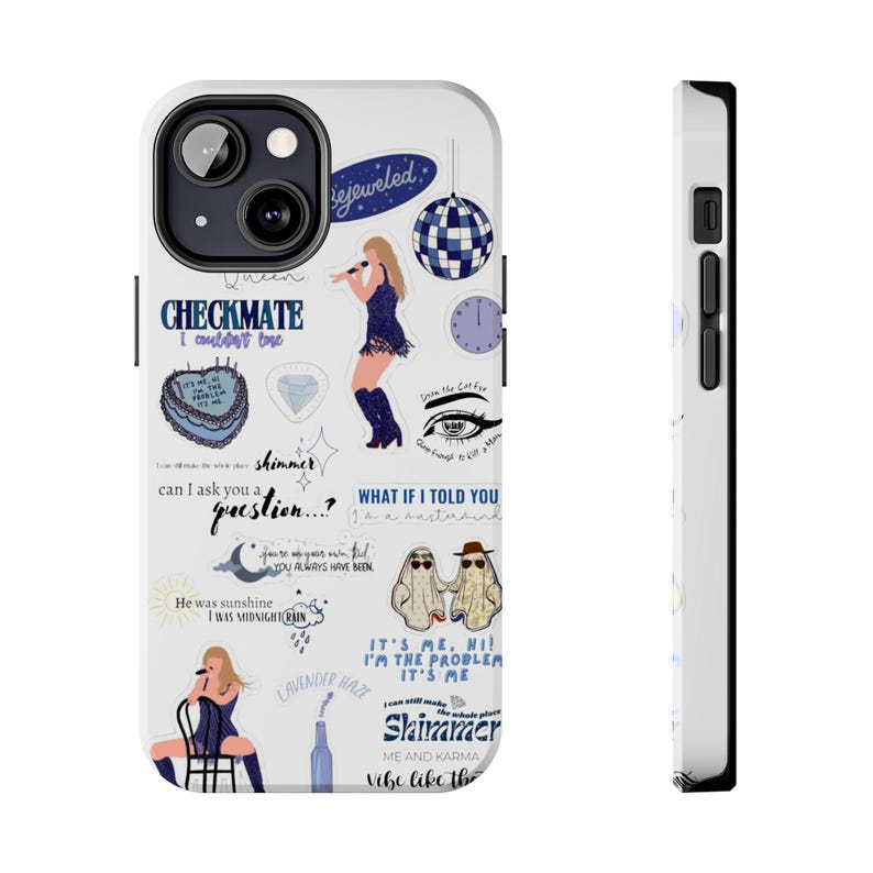Aesthetic Taylor Phone Case - Midnight Swift Song Lyrics fit for, iPhone 16 15 14 13 12 Pro Max 8 , Samsung Galaxy S24 S23 S22 S21 Ultra image 1
