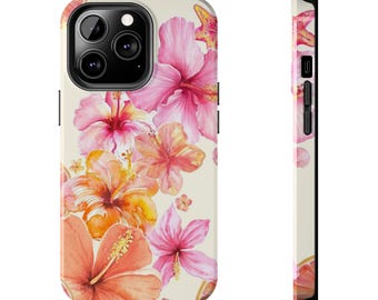 Just the Lilies - Summer Aesthetic Pink Lily Phone Case | Minimal Floral Protective Cover for iPhone 11 12 13 14 15 | Samsung S22 S23 S24 |