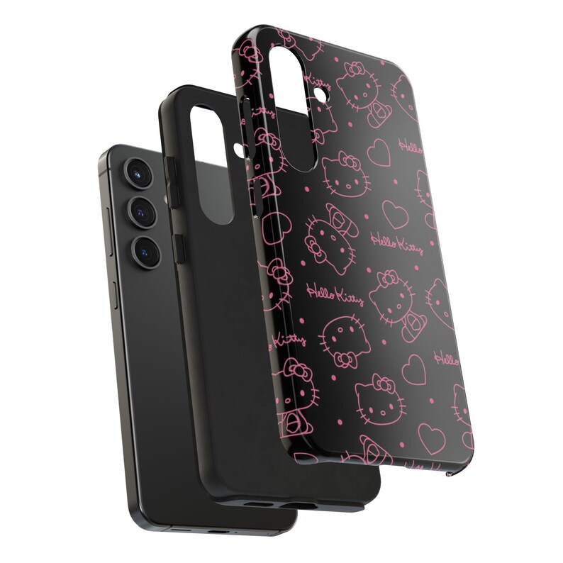 Kawaii Phone Case, Cute Bunny Pink iPhone Samsung Case, Anime Girl Art, Kawaii Hello Kitty Style Case, Hello Kitty Phone Case image 5