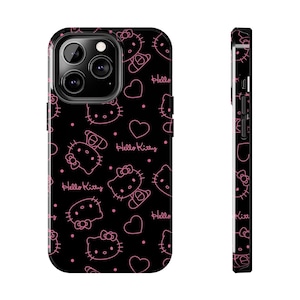 Kawaii Phone Case, Cute Bunny Pink iPhone Samsung Case, Anime Girl Art, Kawaii Hello Kitty Style Case, Hello Kitty Phone Case image 1