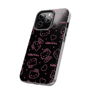 Kawaii Phone Case, Cute Bunny Pink iPhone Samsung Case, Anime Girl Art, Kawaii Hello Kitty Style Case, Hello Kitty Phone Case image 7