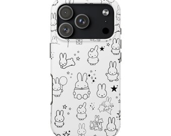 Kwaii Miffy Phone Case, For iPhone 18, 17, 16, 15, 14, 13, 12, 11 Plus Pro Max, Samsung Galaxy S25, S24, S23, S22, S21 Ultr