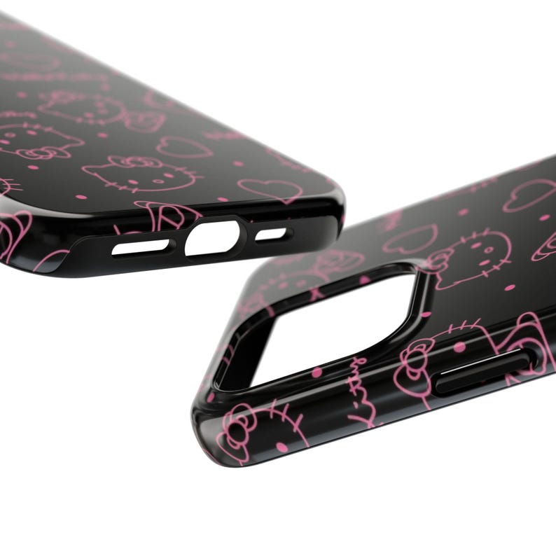 Kawaii Phone Case, Cute Bunny Pink iPhone Samsung Case, Anime Girl Art, Kawaii Hello Kitty Style Case, Hello Kitty Phone Case image 3