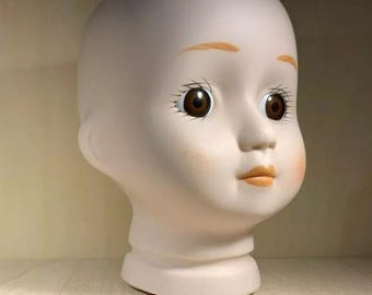 3 1/2" Bisque Porcelain Doll Head, Doll Making and Repair, Doll Repair, Doll Parts, Doll Heads