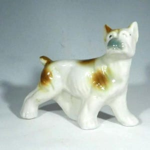 Vintage Porcelain Figurine, Dog with Brown Spots, Made in Japan