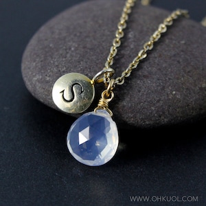 Ice Quartz Initial Charm Necklace – Choose Your Setting