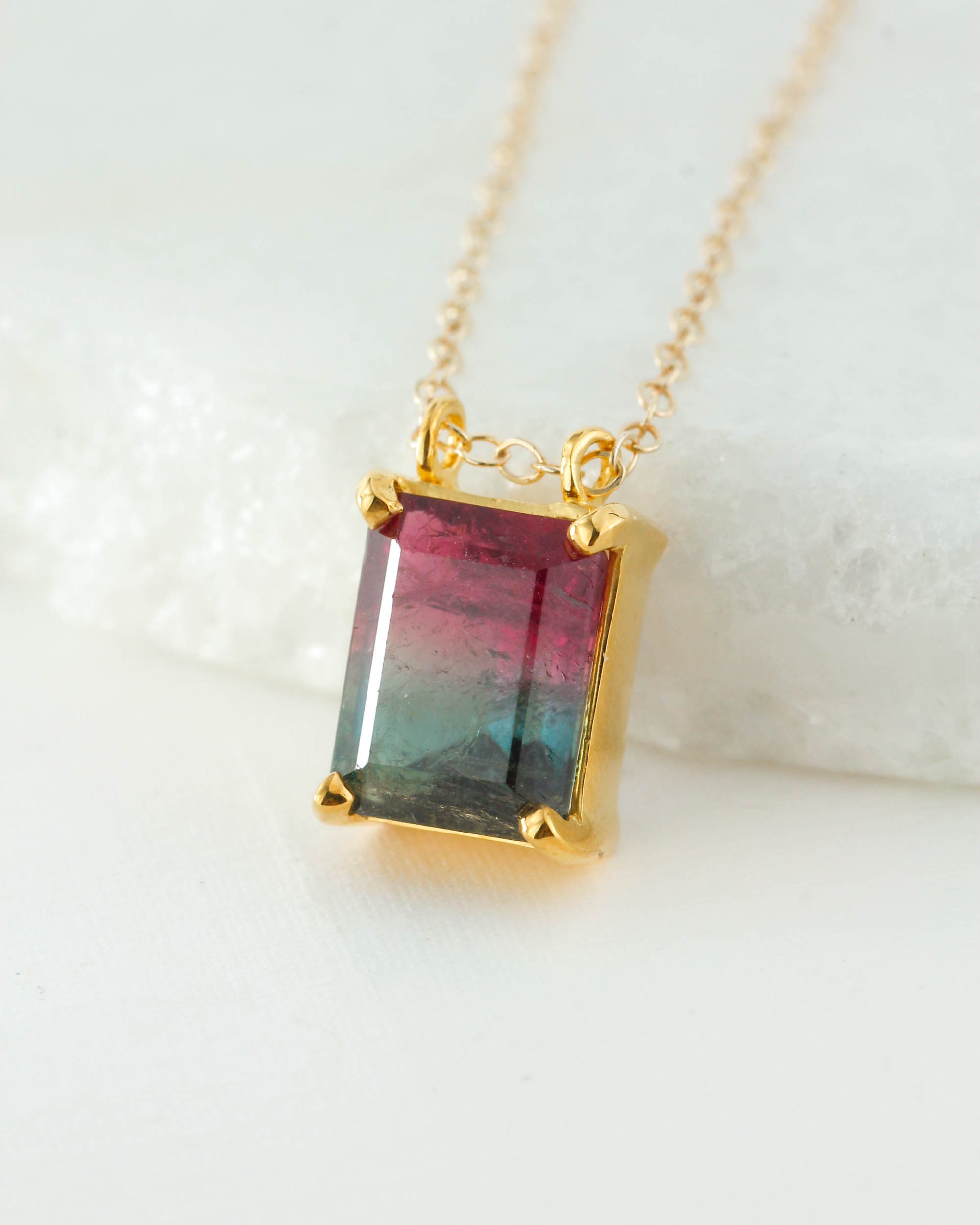 Tourmaline Pendant Watermelon Gemstone 