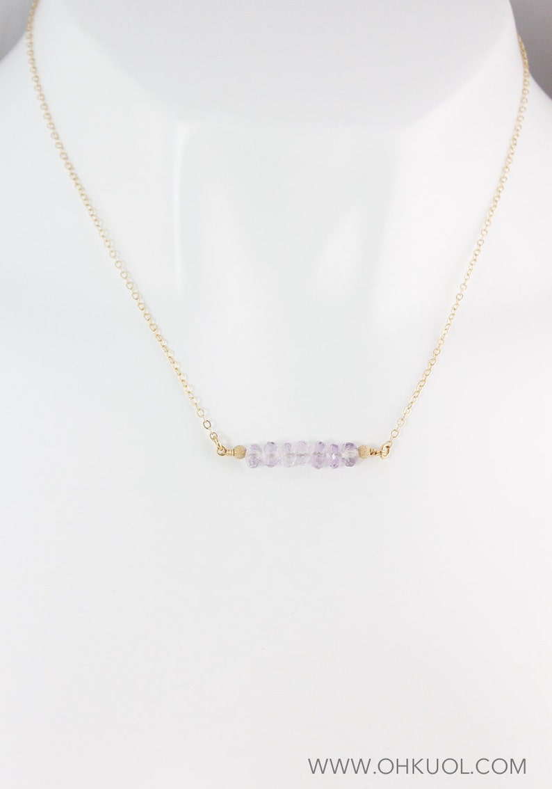 Pink Amethyst Necklace, 14K Gold Filled or 925 Sterling Silver image 3