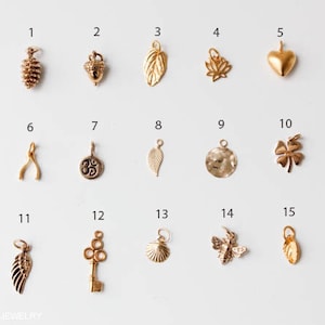 Add a Charm to Your Necklace or Bracelet, Gold Setting, Whimsical Charms