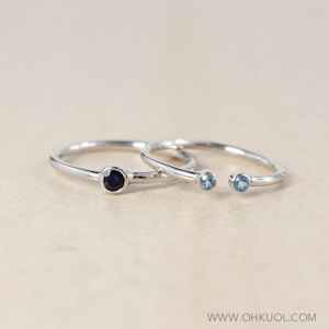 Birthstone Stacking Rings, Dual Birthstone Ring, Choose Your Stones and Setting