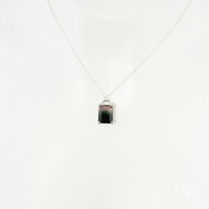 Silver Tri-colour Watermelon Tourmaline Necklace, Heirloom Necklace Rare Tourmaline Pendant, Natural Tourmaline, 925 Sterling Silver image 7