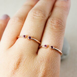 Dual Birthstone Ring, AAA Gemstones, Rose Gold image 4