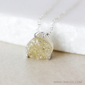 Druzy Pendant Necklace, Pear, Choose Your Druzy